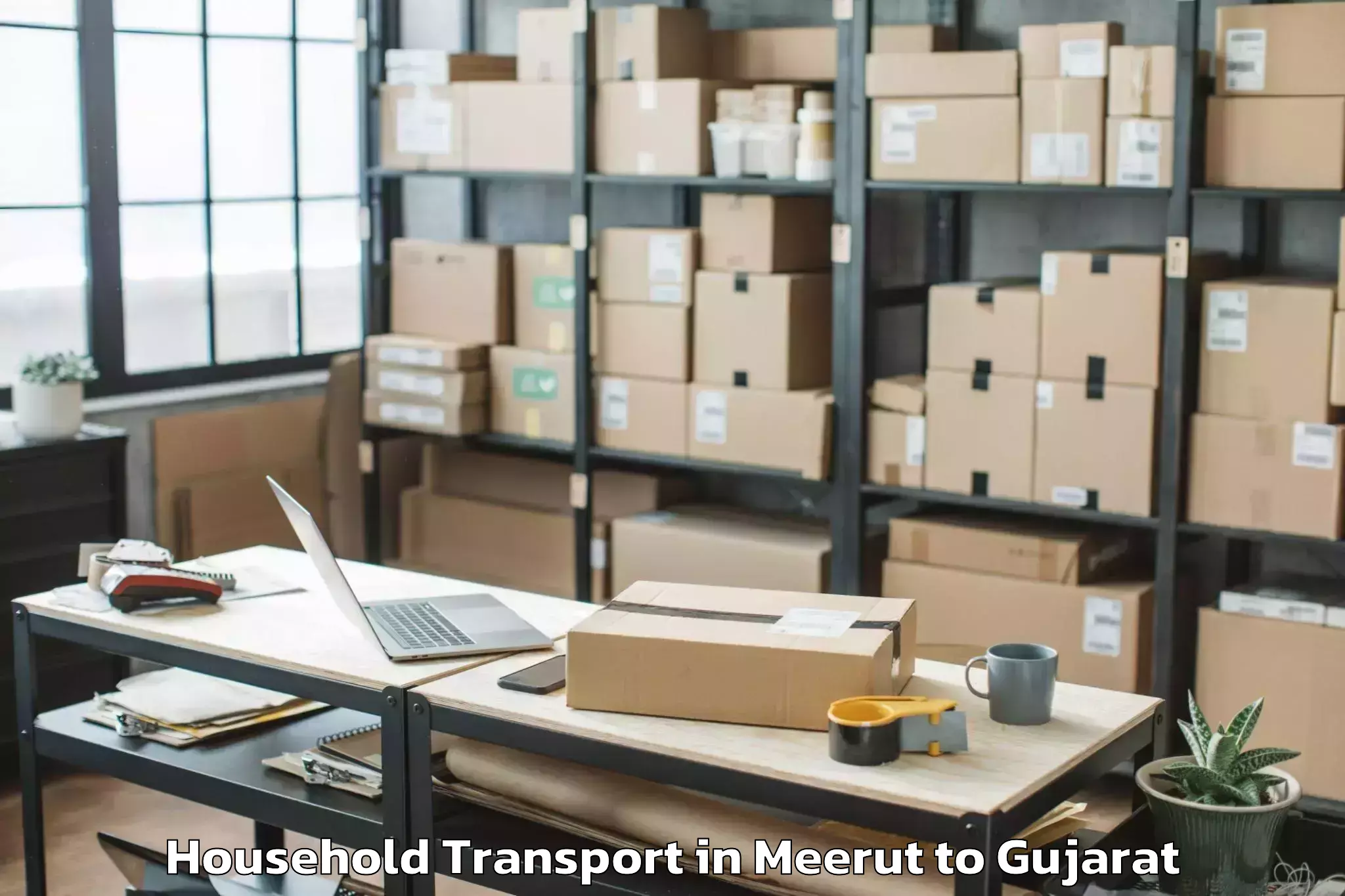 Meerut to Dharmsinh Desai University Nad Household Transport Booking